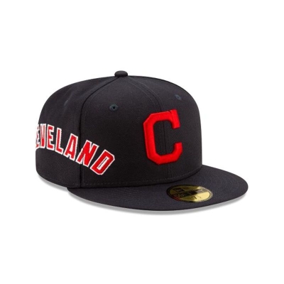 Cleveland Indians Gorra | New Era MLB Slant 59fifty Fitted Cap Mexico - Azules